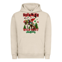 Pigment French Oak dreaming of a wild west christmas cowboy santa Urban Hoodie - MaliasSmallBusiness
