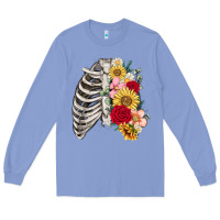 Colony Blue floral ribcage Long Sleeve Tee - MaliasSmallBusiness