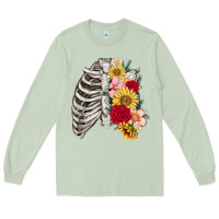 Matcha floral ribcage Long Sleeve Tee - MaliasSmallBusiness