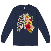 Navy floral ribcage Long Sleeve Tee - MaliasSmallBusiness