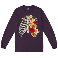 Plum floral ribcage Long Sleeve Tee - MaliasSmallBusiness