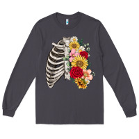 Smoke floral ribcage Long Sleeve Tee - MaliasSmallBusiness