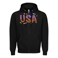 Black usa 4th of july bw Zipper Hoodie - texasbilliewilder