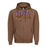 Chestnut usa 4th of july bw Zipper Hoodie - texasbilliewilder