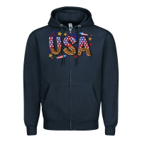 Navy usa 4th of july bw Zipper Hoodie - texasbilliewilder