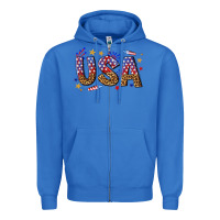 True Royal usa 4th of july bw Zipper Hoodie - texasbilliewilder