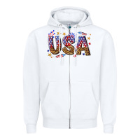 White usa 4th of july bw Zipper Hoodie - texasbilliewilder