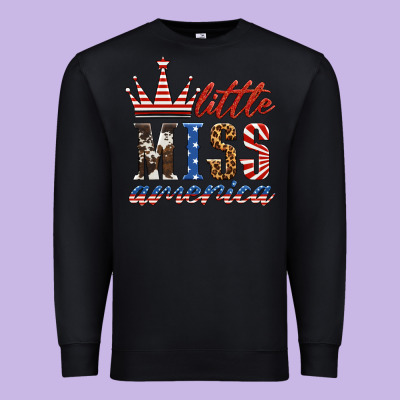 Little Miss America Premium Sweatshirt Designed By Hra Design Shop