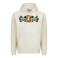 Oatmeal Heather sunflower hereford cattle and cactus  mom Premium Hoodie - Jasminsmagicworld