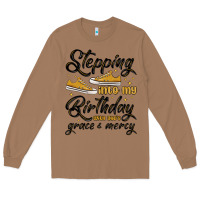 Toasted Coconut stepping into my birthday with god s grace and mer Long Sleeve Tee - MaliasSmallBusiness