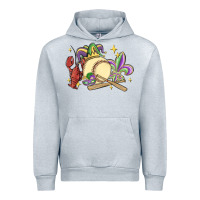 Heather Grey mardi gras baseball Urban Hoodie - MaliasSmallBusiness