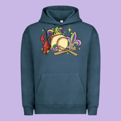 Mardi Gras Baseball Urban Hoodie Designed By Maliassmallbusiness