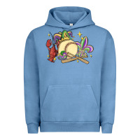 Pigment Pebble Blue mardi gras baseball Urban Hoodie - MaliasSmallBusiness
