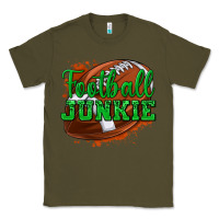 Army Green football junkie Classic Tee - texasbilliewilder