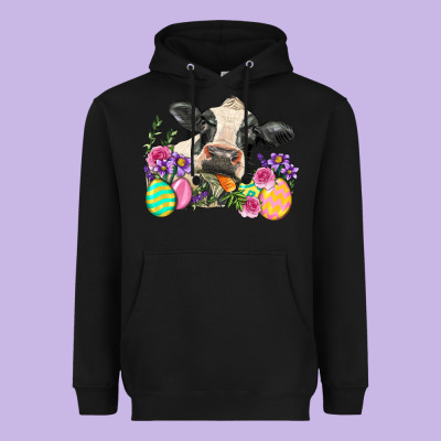 Happy Easter Cow Easter Day Heavyweight Hoodie Designed By Neo Western