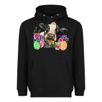 Black Happy Easter Cow Easter Day Heavyweight Hoodie - Neo Western