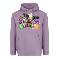 Lavender Happy Easter Cow Easter Day Heavyweight Hoodie - Neo Western