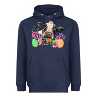 Navy Happy Easter Cow Easter Day Heavyweight Hoodie - Neo Western