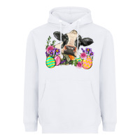 White Happy Easter Cow Easter Day Heavyweight Hoodie - Neo Western