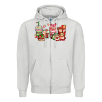 Dove Grey strawberry farm fresh coffee cups Zipper Hoodie - Zillion Design Studio