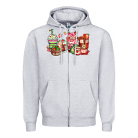 Heather Grey strawberry farm fresh coffee cups Zipper Hoodie - Zillion Design Studio