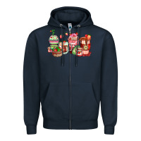Navy strawberry farm fresh coffee cups Zipper Hoodie - Zillion Design Studio