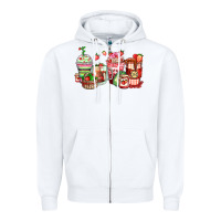 White strawberry farm fresh coffee cups Zipper Hoodie - Zillion Design Studio