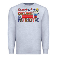 Heather Grey i'm not drunk i'm patriotic Premium Sweatshirt - HRA Design Shop