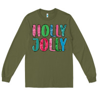 Army Green holly jolly Long Sleeve Tee - MaliasSmallBusiness