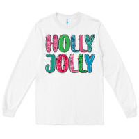 White holly jolly Long Sleeve Tee - MaliasSmallBusiness