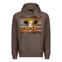 Coffee western sunflowers gemstone heifer Premium Hoodie - Jasminsmagicworld