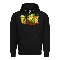 Black pineapple farm fresh coffee cups Zipper Hoodie - Zillion Design Studio
