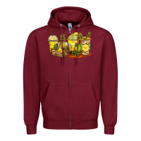 Burgundy pineapple farm fresh coffee cups Zipper Hoodie - Zillion Design Studio
