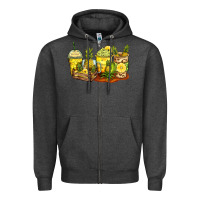 Charcoal Heather pineapple farm fresh coffee cups Zipper Hoodie - Zillion Design Studio