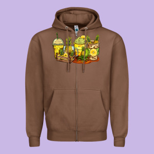 Pineapple Farm Fresh Coffee Cups Zipper Hoodie Designed By Zillion Design Studio