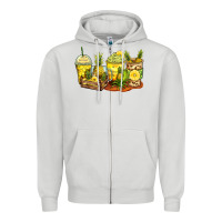 Dove Grey pineapple farm fresh coffee cups Zipper Hoodie - Zillion Design Studio