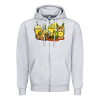Heather Grey pineapple farm fresh coffee cups Zipper Hoodie - Zillion Design Studio