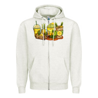 Oatmeal Heather pineapple farm fresh coffee cups Zipper Hoodie - Zillion Design Studio