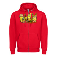 Red pineapple farm fresh coffee cups Zipper Hoodie - Zillion Design Studio