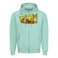 Seafoam pineapple farm fresh coffee cups Zipper Hoodie - Zillion Design Studio