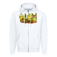 White pineapple farm fresh coffee cups Zipper Hoodie - Zillion Design Studio