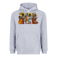 Heather Grey Welcome Fall Pumpkin Heavyweight Hoodie - CowhideDigitalArt