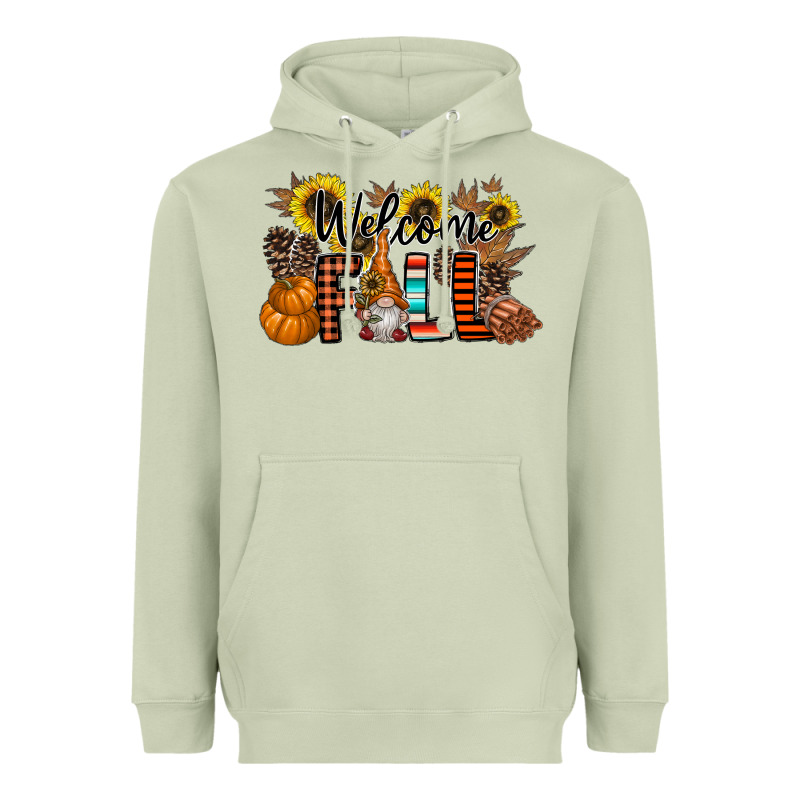 Welcome Fall Pumpkin Heavyweight Hoodie by CowhideDigitalArt | Teevron