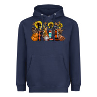 Navy Welcome Fall Pumpkin Heavyweight Hoodie - CowhideDigitalArt