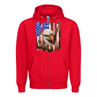 Red usa flag with eagle head Zipper Hoodie - texasbilliewilder