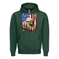 Usa Flag With Eagle Head Zipper Hoodie | Teevron