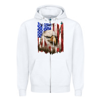 White usa flag with eagle head Zipper Hoodie - texasbilliewilder