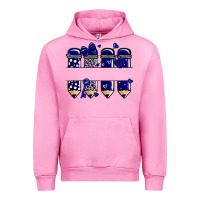 Fuchsia Pink valentine's day school pencils navy blue Urban Hoodie - MaliasSmallBusiness