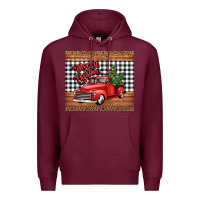 Burgundy merry Christmas truck Premium Hoodie - Jasminsmagicworld