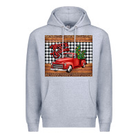 Heather Grey merry Christmas truck Premium Hoodie - Jasminsmagicworld